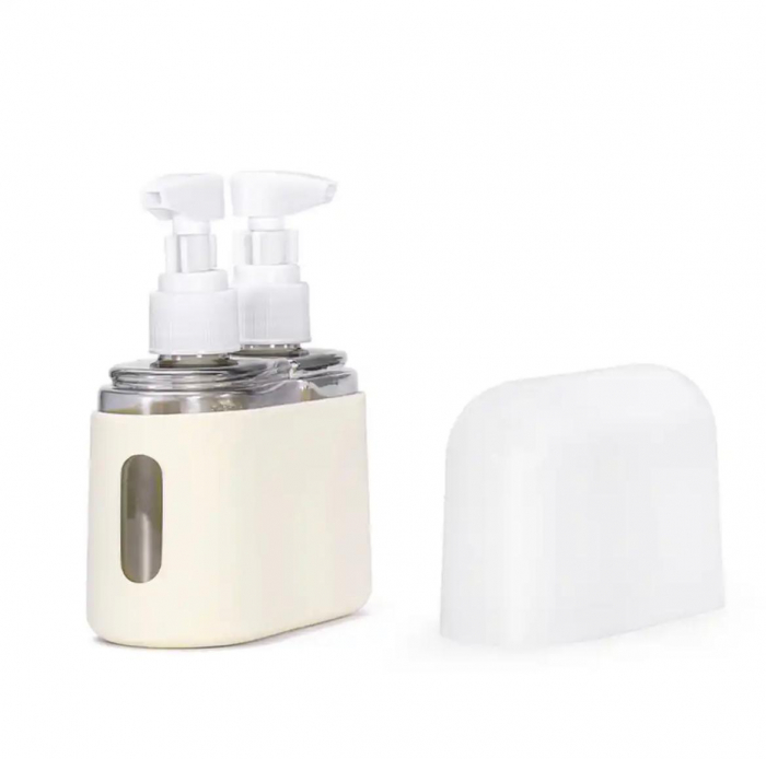Set 2 recipiente pentru calatorie, din plastic, 100ml, husa silicon [2]
