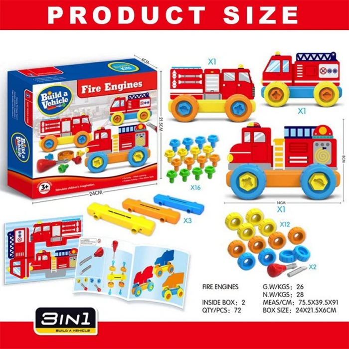 Set 3 masini de jucarie, macheta de asamblat, 3 modele diferite [5]