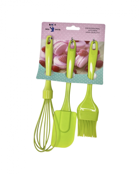 Set 3 ustensile bucatarie silicon, cu maner din plastic [3]