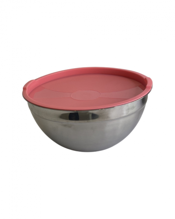 Set 5 boluri din otel inoxidabil, cu capac din plastic, diferite marimi, multicolor [5]