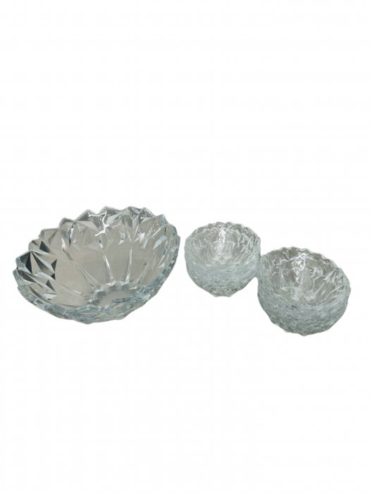 Set 6 boluri mici si un bol mare, sticla, pentru servit masa [5]
