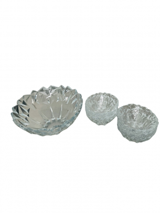 Set 6 boluri mici si un bol mare, sticla, pentru servit masa [4]