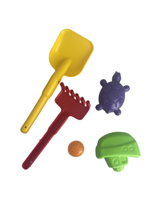 Set jucarii de plaja, roaba cu unelte pentru nisip, 12 piese [6]
