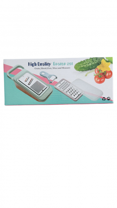 Set razatoare cu bol, curatator legume si accesorii, 4 piese [2]