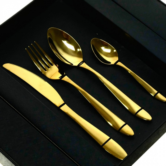 Set tacamuri 24pcs, aurii [3]