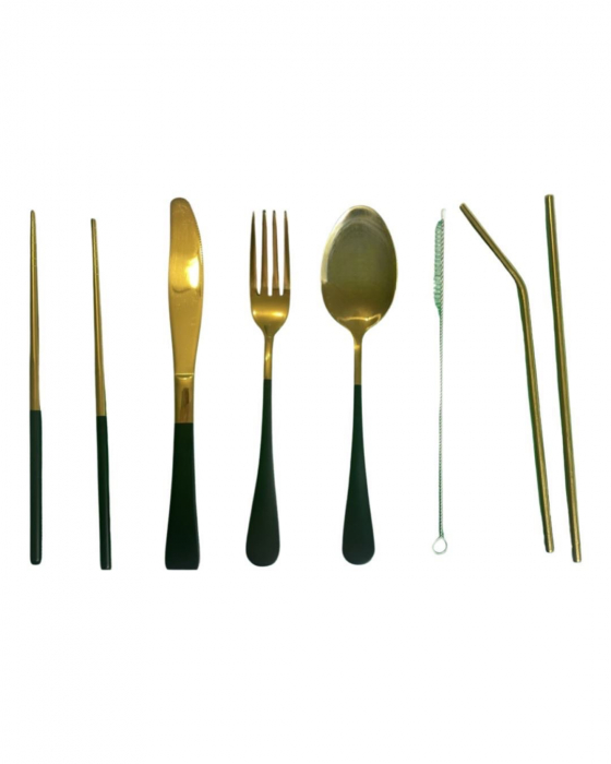 Set tacamuri inox, pentru calatorit, 7 piese si husa inclusa [4]
