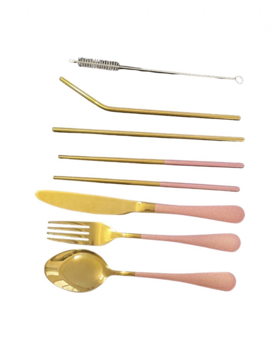 Set tacamuri inox, pentru calatorit, 7 piese si husa inclusa [11]