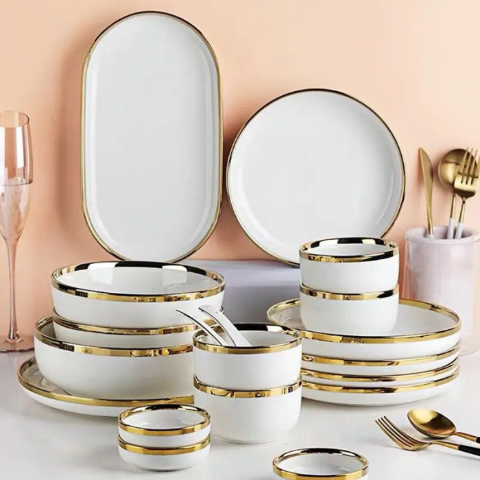 Set vesela bucatarie, ceramica, model elegant, 26 piese [2]