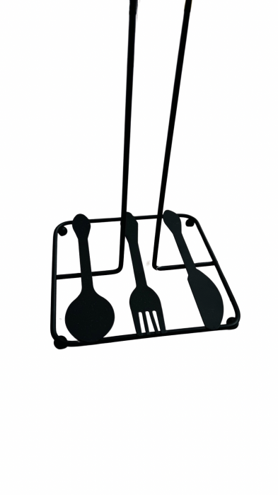 Suport rola hartie, negru, model Kitchen [4]