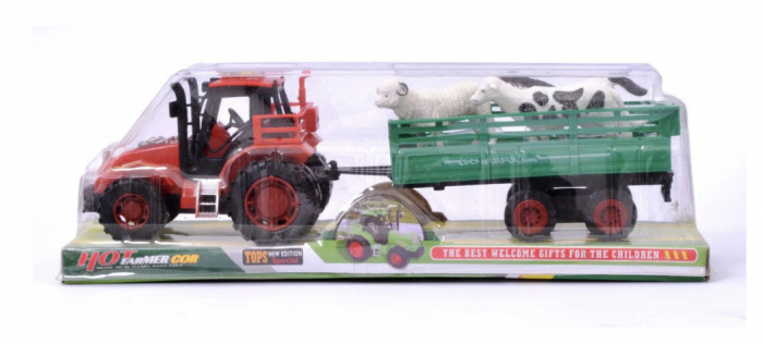 Tractor cu animale, verde, 34 cm [3]