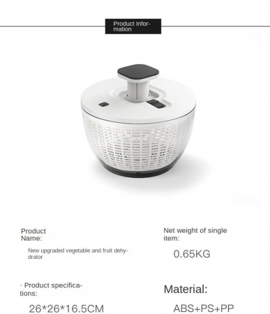 Bol multifunctional pentru spalarea si uscarea legumelor, Salad Spinner [7]