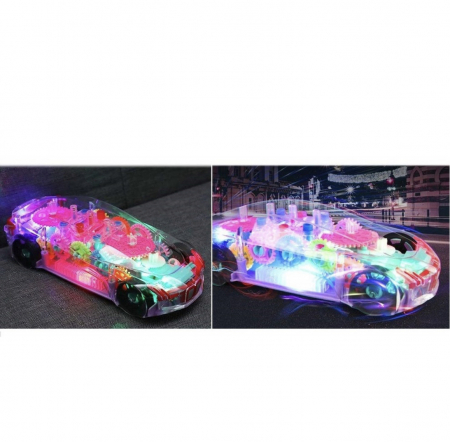 Masinuta transparenta, iluminata LED, cu mecanismele la vedere [3]
