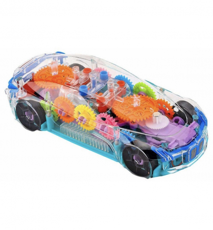 Masinuta transparenta, iluminata LED, cu mecanismele la vedere [0]