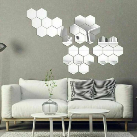 Oglinda sticker, autoadeziva, forma hexagonala [1]