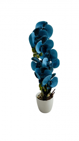 Decor - Orhidee decorativa artificiala, in ghiveci ceramic, 45 cm