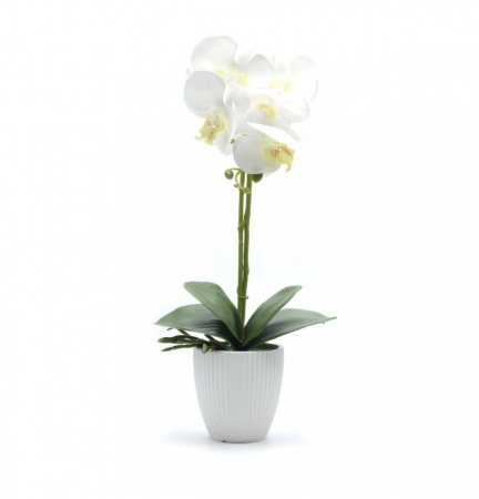 Orhidee decorativa artificiala, in ghiveci ceramic [1]