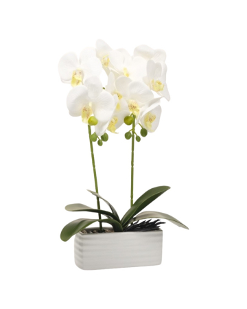 Orhidee decorativa artificiala, in ghiveci ceramic, inaltime 40cm [1]