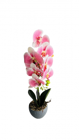 Decor - Orhidee decorativa artificiala, in ghiveci plastic, 50 cm