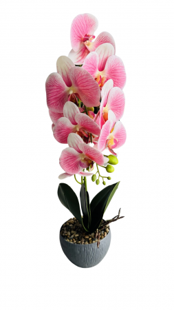 Orhidee decorativa artificiala, in ghiveci plastic, 50 cm [1]