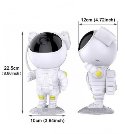 Proiector astronaut cu joc de lumini stele si galaxii, alb, Astronaut Starry Sky Projector [1]