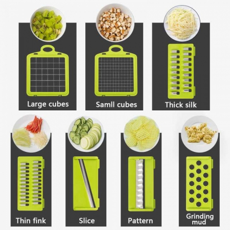 Razatoare multifunctionala legume si fructe, 15pcs, lame inox si maner plastic [1]