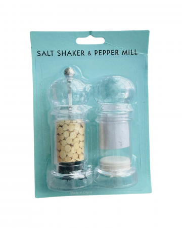 Alte aceesorii de bucatarie - Set 2 mini rasnite pentru sare si piper, plastic, inaltime 10 cm
