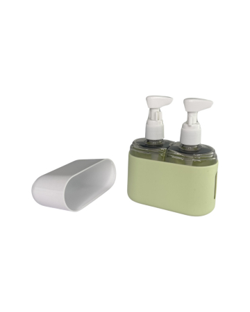 Set 2 recipiente pentru calatorie, din plastic, 100ml, husa silicon [4]