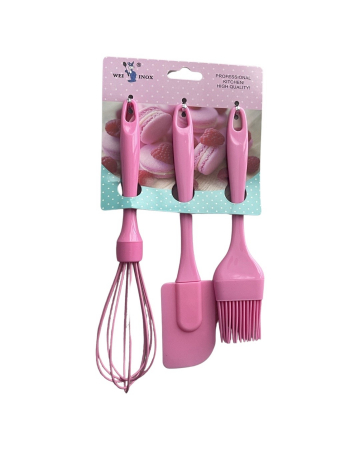 Set 3 ustensile bucatarie silicon, cu maner din plastic [3]