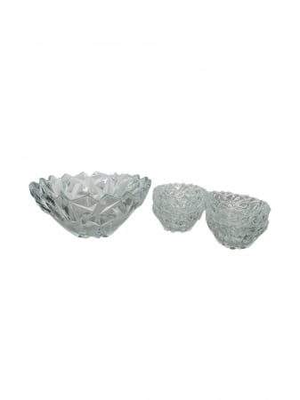 Set 6 boluri mici si un bol mare, sticla, pentru servit masa [2]