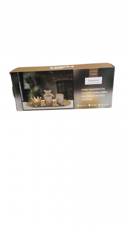Set aromaterapie, 2 lumanari si parfum cu betisoare, tava decorativa inclusa [3]