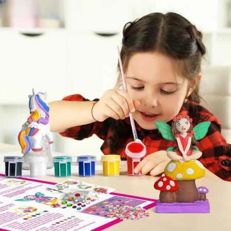 Set creativ unicorn si zana de pictat, cu accesorii si culori incluse, Paint Your Own Fairy & Unicorn [1]