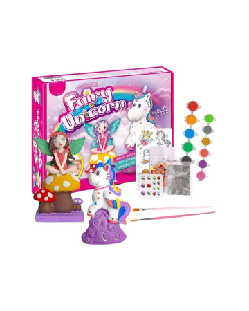 Jucarii de creatie si meserii - Set creativ unicorn si zana de pictat, cu accesorii si culori incluse, Paint Your Own Fairy & Unicorn