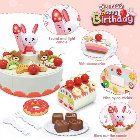 Set de jucarie tort aniversar cu lumini si accesorii [2]