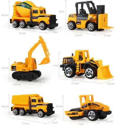 Set jucarie camion container, cu 6 vehicule constructie, rampa pentru descarcare si loc pentru depozitarea lor [2]