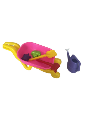 Accesorii fetite - Set jucarii de plaja, roaba cu unelte pentru nisip, 12 piese