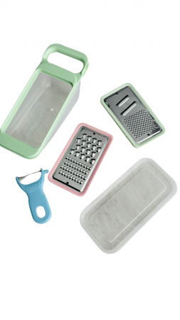 Alte aceesorii de bucatarie - Set razatoare cu bol, curatator legume si accesorii, 4 piese