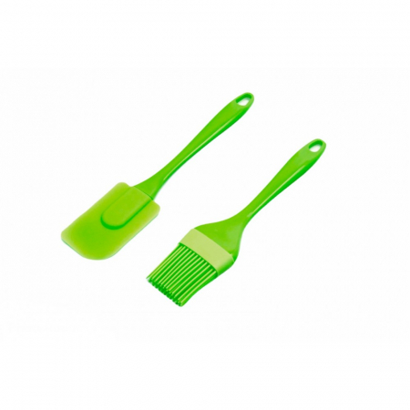 Articole pentru bucatarie si casa - Set spatula si pensula din silicon, cu maner plastic