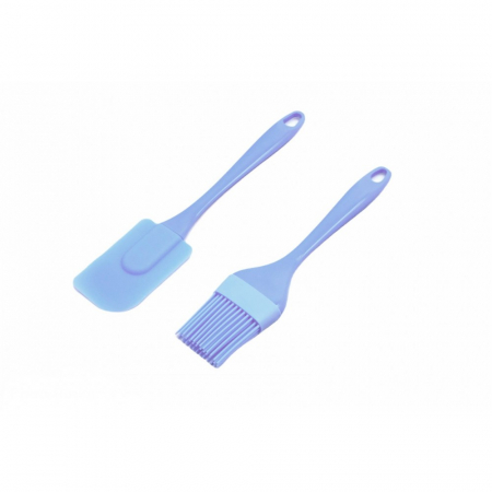 Articole pentru bucatarie si casa - Set spatula si pensula din silicon, cu maner plastic