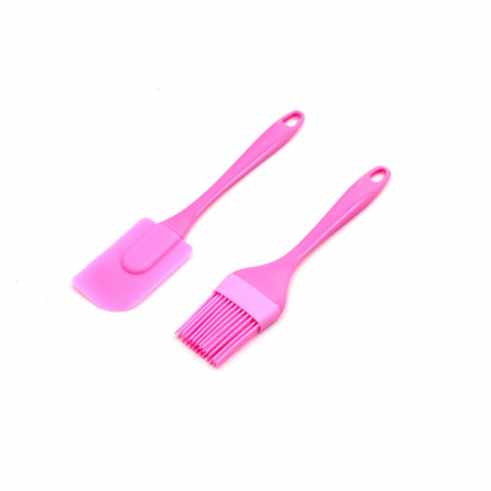 Set spatula si pensula din silicon, cu maner plastic [3]