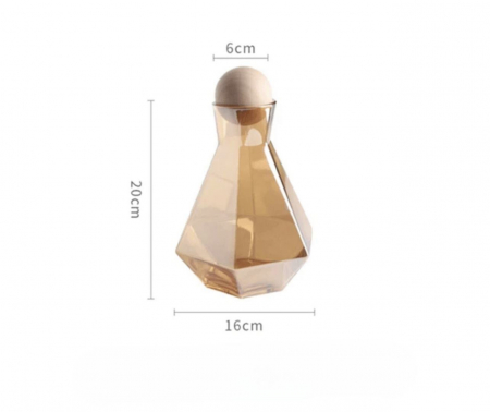 Set sticla cu 4 pahare, capac forma bila, model minimalist diamond, capacitate sticla 1380ml, pahar 300ml [1]