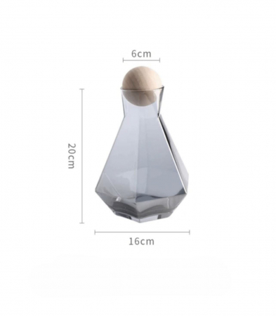 Set sticla cu 4 pahare, capac forma bila, model minimalist diamond, capacitate sticla 1380ml, pahar 300ml [2]