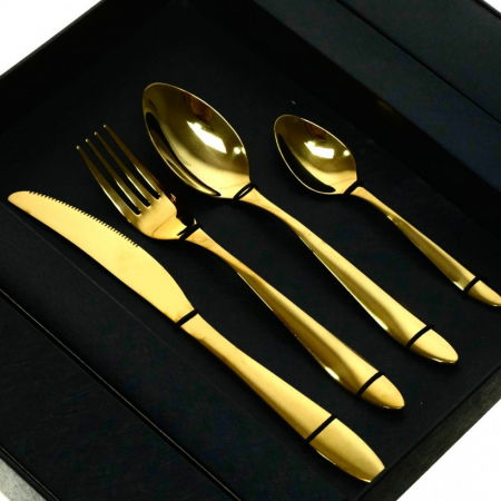 Set tacamuri 24pcs, aurii [2]