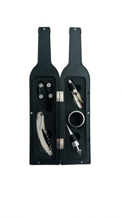 Produse - Tirbuson cu accesorii pentru vin, in forma de sticla