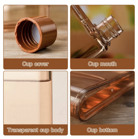 Sticla apa, forma plata tip A5, pentru a se potrivi in geanta, 420ml [4]