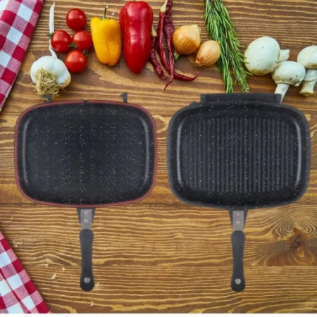 Tigaie dubla grill, inductie, din aluminiu forjat, 36cm [3]