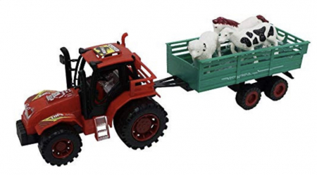 Tractor cu animale, verde, 34 cm [0]