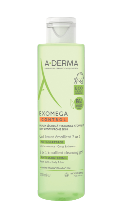 A-derma Exomega Control 2 in 1 gel de curatare 200 ml [1]