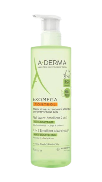 A-derma Exomega Control 2 in 1 gel de curatare 500 ml [2]