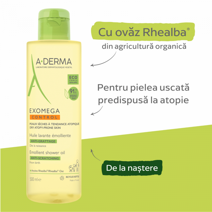 A-derma Exomega Control ulei de dus 500 ml [3]