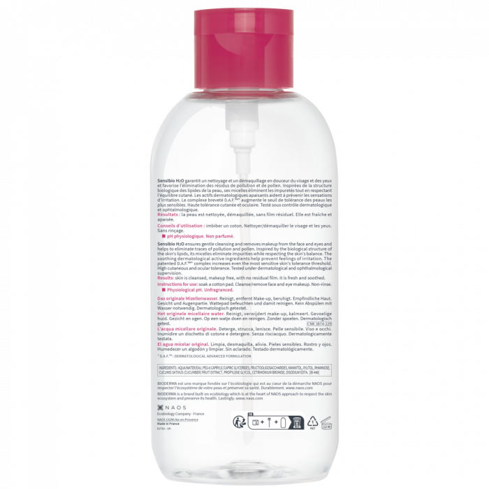 Bioderma Sensibio H2O Apa micelara cu pompa 850 ml [2]